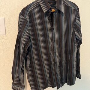 Men's Striped Button-Up Shirt